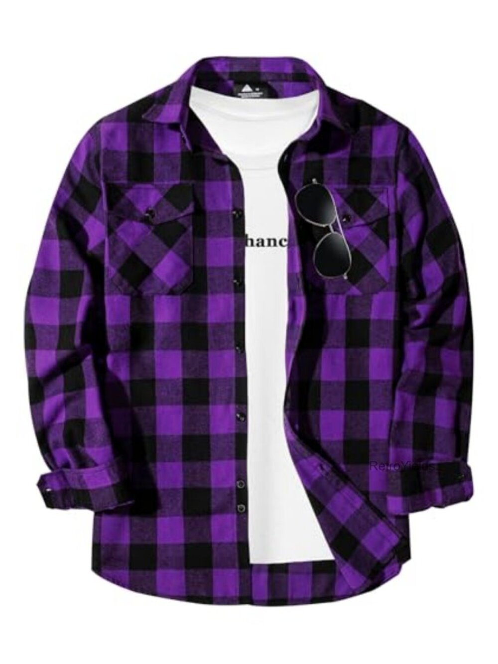 Men's Plaid Flannel Shirt Long Sleeve Button Down Casual with Pockets